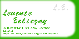 levente beliczay business card